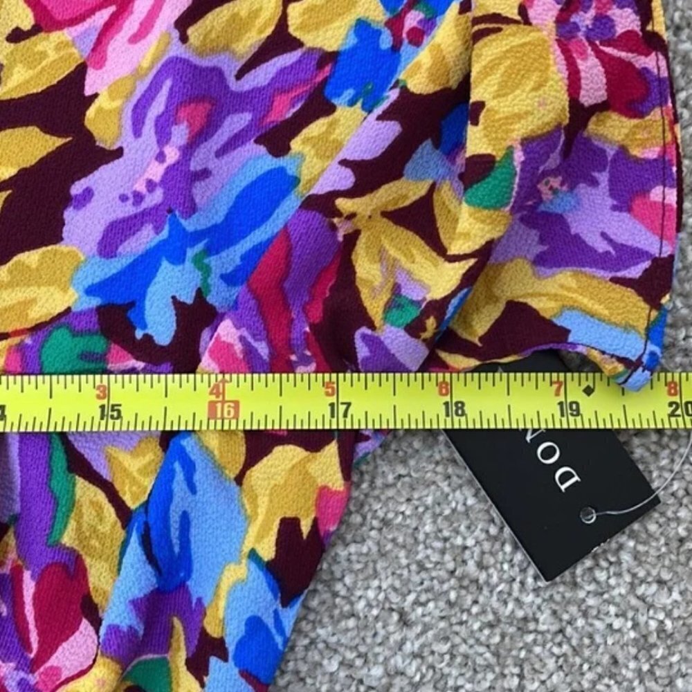 NWT Donna Morgan Floral Short Sleeve Ruffle Hem Dress - Picture 14 of 15